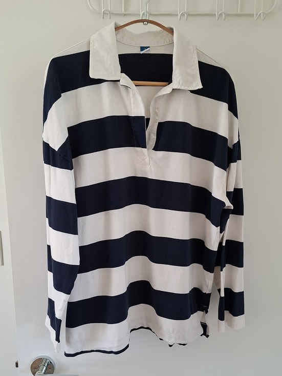 Old Navy Other - Old Navy Classic Preppy Summer Navy & White Striped Rugby Polo (Size M)
